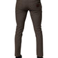 Brown Cotton Stretch Chino Pants