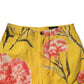 Yellow Floral Cargo Denim Men Bermuda Shorts