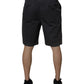 Dark Gray Cotton Mid Waist Men Bermuda Shorts