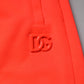 Red Polyester Mid Waist Men Bermuda Shorts