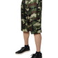 Multicolor Camouflage Silk Mid Waist Bermuda Shorts