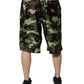 Multicolor Camouflage Silk Mid Waist Bermuda Shorts