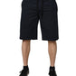Dark Blue Cotton Bermuda Sweatshorts Shorts