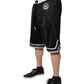 Black White Men Bermuda Sweatshorts Shorts