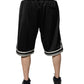 Black White Men Bermuda Sweatshorts Shorts