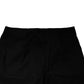 Black Cotton Stretch Mid Waist Bermuda Shorts
