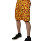 Yellow Cherry Print Cotton Men Bermuda Shorts
