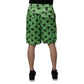 Green Heart Print Cargo Men Bermuda Shorts
