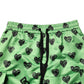 Green Heart Print Cargo Men Bermuda Shorts