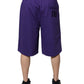 Purple Cotton Men Bermuda Sweatshorts Shorts