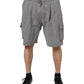 Gray Cotton Cargo Bermuda Sweatshorts Shorts