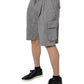 Gray Cotton Cargo Bermuda Sweatshorts Shorts