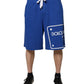 Blue Logo Cotton Bermuda Sweatshorts Shorts