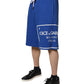 Blue Logo Cotton Bermuda Sweatshorts Shorts