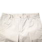Beige Cotton Stretch Mid Waist Bermuda Shorts
