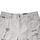 Light Gray Tattered Men Denim Bermuda Shorts