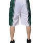 White Green Men Jersey Sweatshorts Shorts