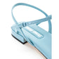 Blue Patent Leather Flip-Flop Sandals