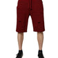 Bordeaux Cotton Bermuda Men Sweatshorts Shorts