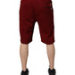 Bordeaux Cotton Bermuda Men Sweatshorts Shorts