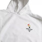 White Cotton Logo Hooded Pullover Oversize Sweater