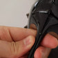 Black Multi Strap Leather Mid Heels Pumps Shoes