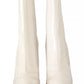 White Leather Fabric Red Logo Heel Ankle Boots Shoes