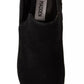 Black Suede Leather Stiletto Heels Boots Shoes