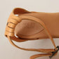 Brown Leather Studded Ankle Strap Sandals Shoes