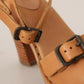 Brown Leather Studded Ankle Strap Sandals Shoes