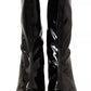 Black Patent Leather High Heels Boots Shoes