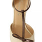 Off White Leather T-Strap Heels Sandals Shoes