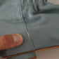 Blue Leather Elastic Flats Pull On Knee High Boots Shoes