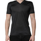 Dark Gray Silk V-neck Short Sleeves T-shirt