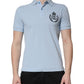 Sky Blue Cotton Crown Collared Polo T-shirt