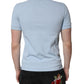 Sky Blue Cotton Crown Collared Polo T-shirt