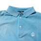 Blue Cotton Crown Collared Men Polo T-shirt