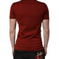 Red Cotton DG Logo Collared Men Polo T-shirt