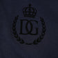 Dark Blue Cotton Crown Collared Polo T-shirt