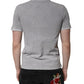 Gray Logo Plaque Cotton Men Polo Shirt T-shirt