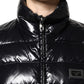 Black Logo Plaque Full Zip Puffer Jacket