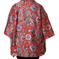 Red Floral Jacquard Button Down Coat Jacket