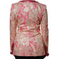 Pink Gold Jacquard Nylon Coat Blazer Jacket