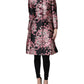 Pink Black Floral Brocade Trenchcoat Jacket
