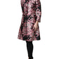 Pink Black Floral Brocade Trenchcoat Jacket