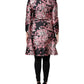 Pink Black Floral Brocade Trenchcoat Jacket