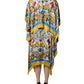Multicolor Majolica Kaftan Short Sleeves Maxi Dress