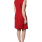 Red Wool Sleeveless Knee Length A-line Dress