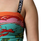 Multicolor Printed Silk Sleeveless Midi Dress