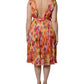 Multicolor Floral Silk V-neck Chiffon Dress